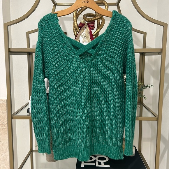 Green knitted sweater - Picture 5 of 7